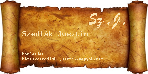 Szedlák Jusztin névjegykártya